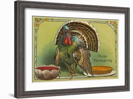 Turkey with Punch and Pumpkin Pie-null-Framed Art Print