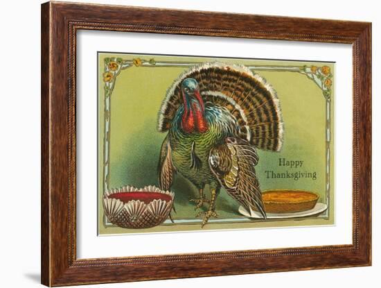 Turkey with Punch and Pumpkin Pie-null-Framed Art Print