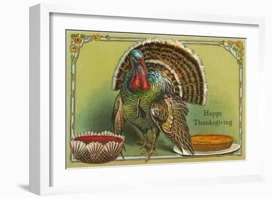 Turkey with Punch and Pumpkin Pie-null-Framed Art Print