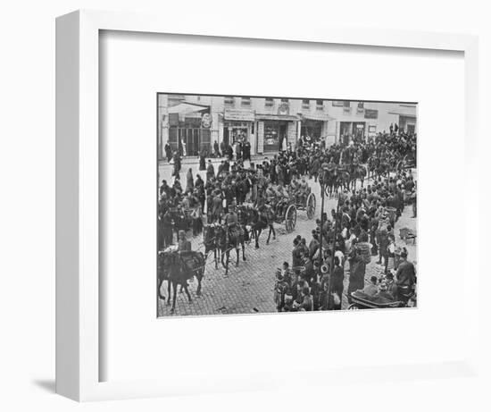 'Turkish artillery leaving Constantinople on active service', 1915-Unknown-Framed Photographic Print