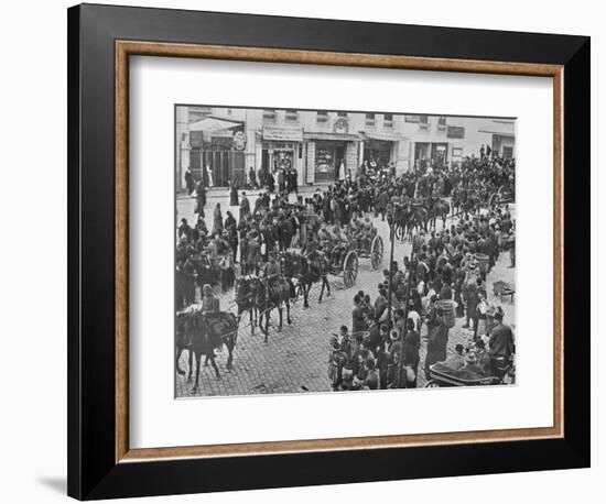 'Turkish artillery leaving Constantinople on active service', 1915-Unknown-Framed Photographic Print