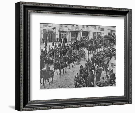 'Turkish artillery leaving Constantinople on active service', 1915-Unknown-Framed Photographic Print