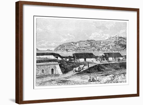 Turkish Batteries and the Entrance to the Bosphorus at the Black Sea, Turkey, 1895-null-Framed Giclee Print