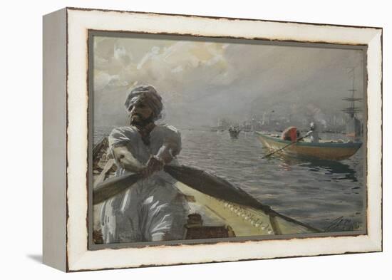 Turkish Boatman in the Constantinople Harbour, 1886 (W/C on Paper)-Anders Leonard Zorn-Framed Premier Image Canvas