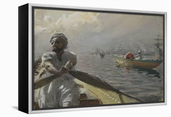 Turkish Boatman in the Constantinople Harbour, 1886 (W/C on Paper)-Anders Leonard Zorn-Framed Premier Image Canvas