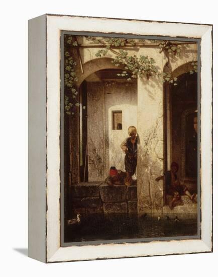 Turkish Children at a Fountain, 1846-Alexandre Gabriel Decamps-Framed Premier Image Canvas