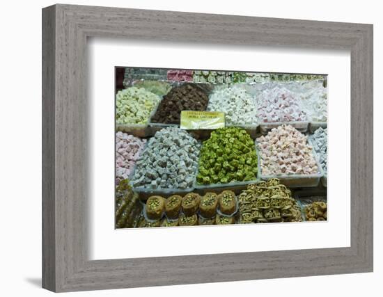 Turkish Delight and Baklava for Sale in Spice Bazaar, Istanbul, Turkey, Western Asia-Martin Child-Framed Photographic Print