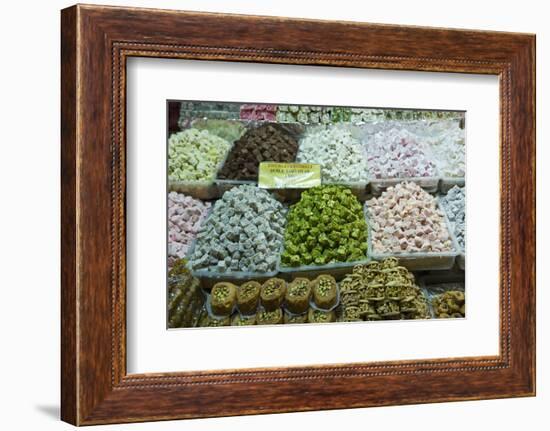 Turkish Delight and Baklava for Sale in Spice Bazaar, Istanbul, Turkey, Western Asia-Martin Child-Framed Photographic Print