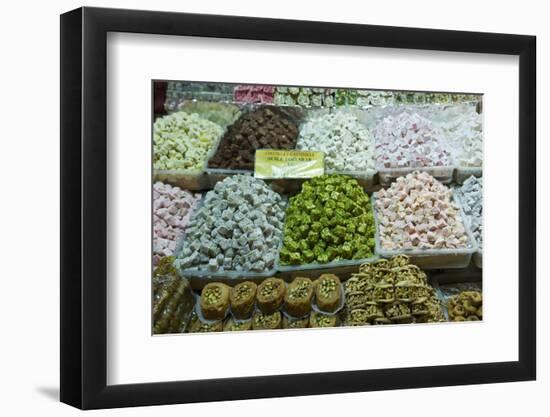 Turkish Delight and Baklava for Sale in Spice Bazaar, Istanbul, Turkey, Western Asia-Martin Child-Framed Photographic Print