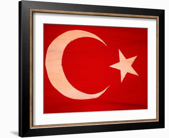Turkish Flag, North Aegean, Izmir, Turkey-Walter Bibikow-Framed Photographic Print