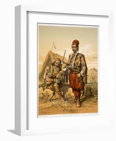 Turkish Foot Soldiers in the Ottoman Army, Pub. by Lemercier, c.1857-Amadeo Preziosi-Framed Giclee Print