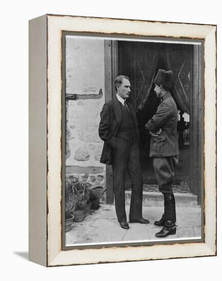 Turkish Leader Mustafa Kemal Ataturk Speaking W. His General, Ismet Pasha-null-Framed Premier Image Canvas