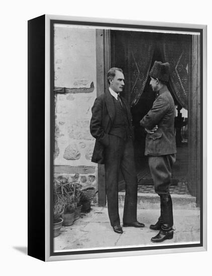 Turkish Leader Mustafa Kemal Ataturk Speaking W. His General, Ismet Pasha-null-Framed Premier Image Canvas