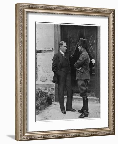 Turkish Leader Mustafa Kemal Ataturk Speaking W. His General, Ismet Pasha-null-Framed Photographic Print