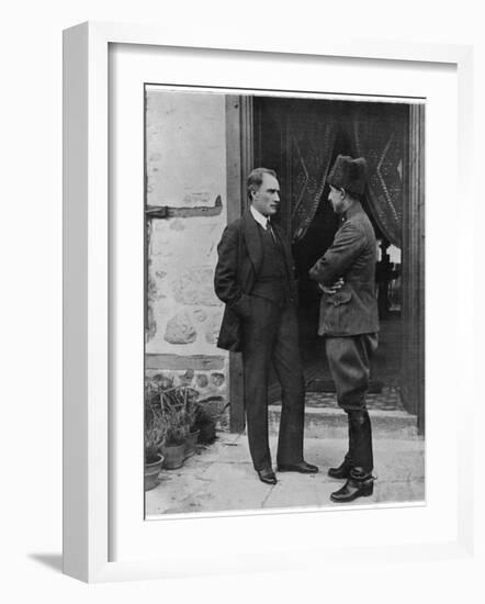 Turkish Leader Mustafa Kemal Ataturk Speaking W. His General, Ismet Pasha-null-Framed Photographic Print