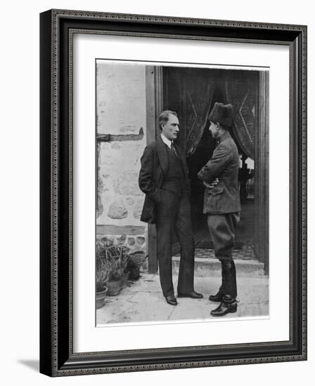 Turkish Leader Mustafa Kemal Ataturk Speaking W. His General, Ismet Pasha-null-Framed Photographic Print