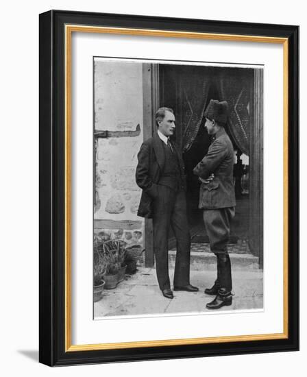 Turkish Leader Mustafa Kemal Ataturk Speaking W. His General, Ismet Pasha-null-Framed Photographic Print