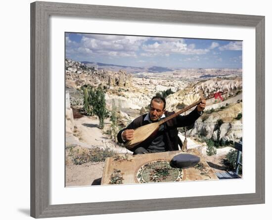 Turkish Man Playing a Type of Mandolin Called a Sis-Bill Ray-Framed Photographic Print