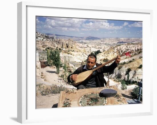 Turkish Man Playing a Type of Mandolin Called a Sis-Bill Ray-Framed Photographic Print