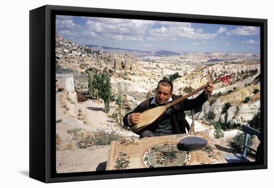 Turkish Man Playing a Type of Mandolin Called a Sis-Bill Ray-Framed Premier Image Canvas