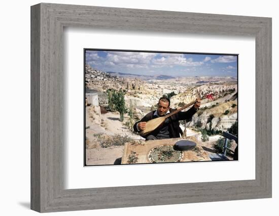 Turkish Man Playing a Type of Mandolin Called a Sis-Bill Ray-Framed Photographic Print