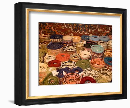 Turkish Rugs on Display, Cappadoccia, Turkey-Darrell Gulin-Framed Photographic Print