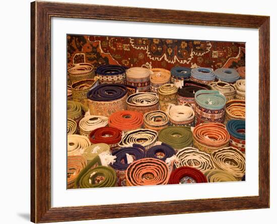 Turkish Rugs on Display, Cappadoccia, Turkey-Darrell Gulin-Framed Photographic Print