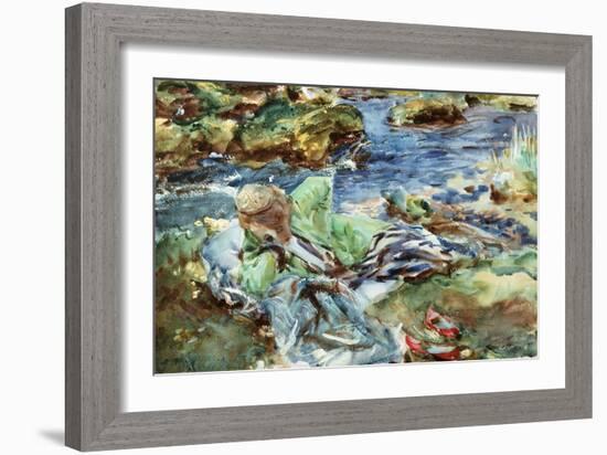 Turkish Woman by a Stream-John Singer Sargent-Framed Giclee Print