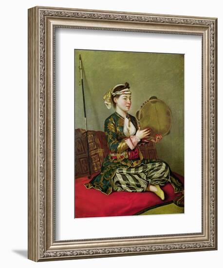 Turkish Woman with a Tambourine-Jean-Etienne Liotard-Framed Giclee Print