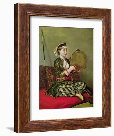 Turkish Woman with a Tambourine-Jean-Etienne Liotard-Framed Giclee Print