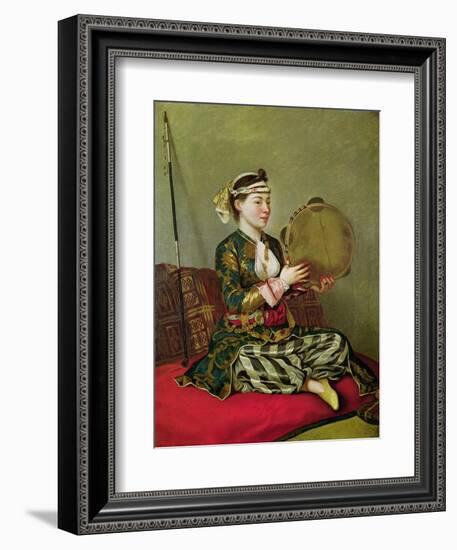 Turkish Woman with a Tambourine-Jean-Etienne Liotard-Framed Giclee Print