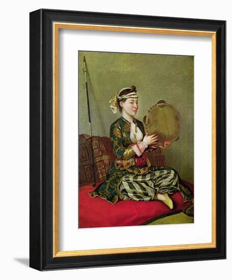 Turkish Woman with a Tambourine-Jean-Etienne Liotard-Framed Giclee Print