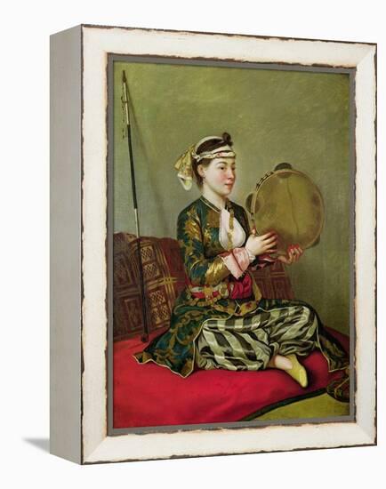 Turkish Woman with a Tambourine-Jean-Etienne Liotard-Framed Premier Image Canvas