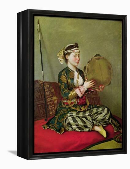 Turkish Woman with a Tambourine-Jean-Etienne Liotard-Framed Premier Image Canvas