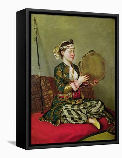 Turkish Woman with a Tambourine-Jean-Etienne Liotard-Framed Premier Image Canvas