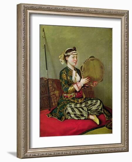 Turkish Woman with a Tambourine-Jean-Etienne Liotard-Framed Giclee Print