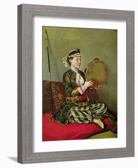 Turkish Woman with a Tambourine-Jean-Etienne Liotard-Framed Giclee Print