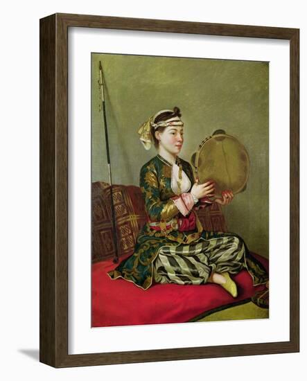 Turkish Woman with a Tambourine-Jean-Etienne Liotard-Framed Giclee Print