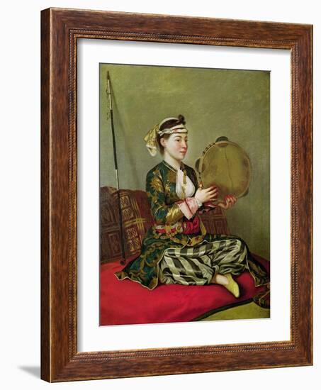 Turkish Woman with a Tambourine-Jean-Etienne Liotard-Framed Giclee Print