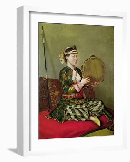 Turkish Woman with a Tambourine-Jean-Etienne Liotard-Framed Giclee Print