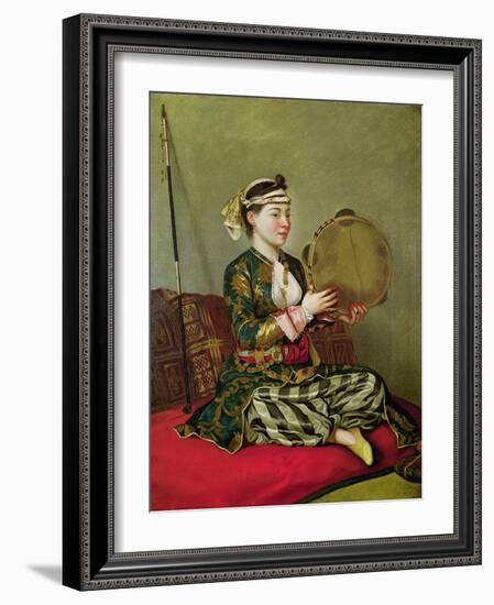 Turkish Woman with a Tambourine-Jean-Etienne Liotard-Framed Giclee Print