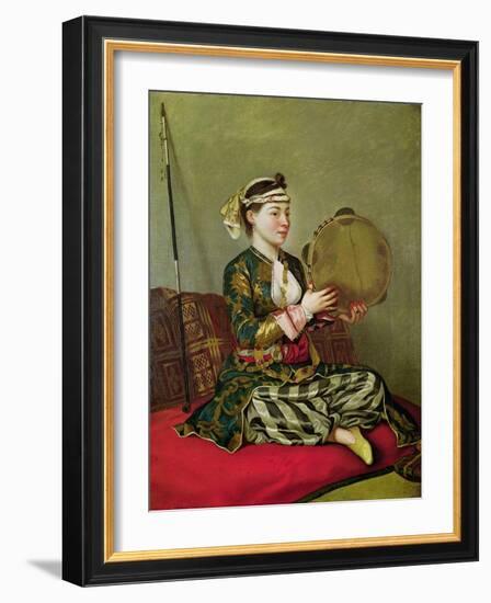 Turkish Woman with a Tambourine-Jean-Etienne Liotard-Framed Giclee Print