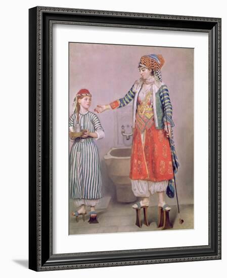 Turkish Woman with Her Slave-Jean-Etienne Liotard-Framed Giclee Print