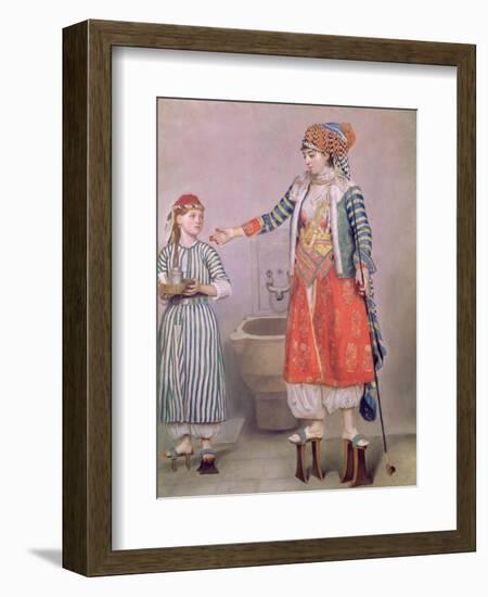 Turkish Woman with Her Slave-Jean-Etienne Liotard-Framed Giclee Print