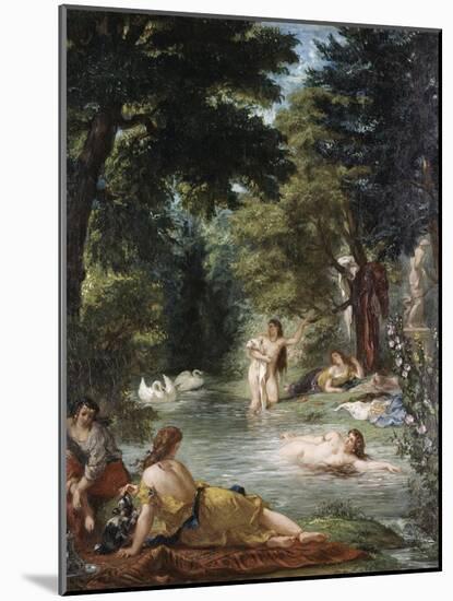 Turkish Women Bathing-Eugene Delacroix-Mounted Giclee Print