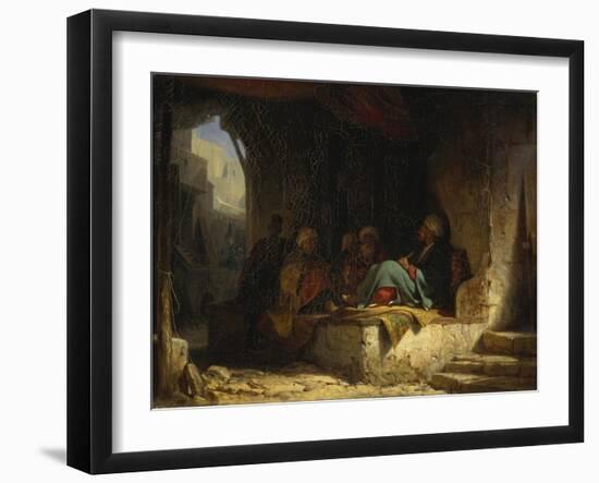 Turks in a Coffee House, 1855-60-Carl Spitzweg-Framed Giclee Print