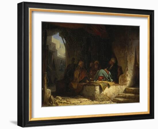 Turks in a Coffee House, 1855-60-Carl Spitzweg-Framed Giclee Print