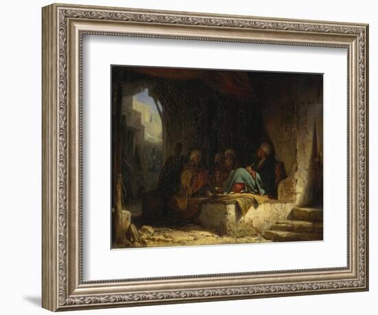 Turks in a Coffee House, 1855-60-Carl Spitzweg-Framed Giclee Print