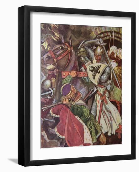 "Turn, False Hearted Templar!. Let Go Her Whom Thou Art Unworthy to Touch!.", Illustration from…-Maurice Greiffenhagen-Framed Giclee Print