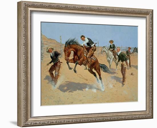 Turn Him Loose, Bill, c.1893-Frederic Sackrider Remington-Framed Giclee Print